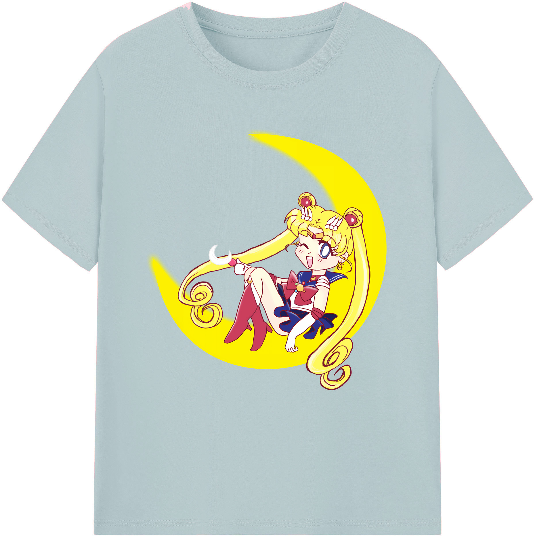 （画像用） 美少女戦士セーラームーン 月野 うさぎ つきの うさぎ Sailor Moon Tsukino Usagi 綿100％半袖Tシャツ（フロントプリント）